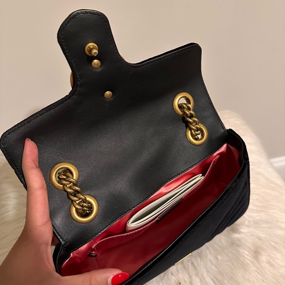 GUCCI Velvet GG Marmont Small Metelasse Shoulder Bag - Picture 7 of 10